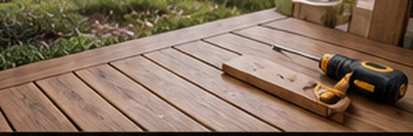Illustration d'une réparation de terrasse bois